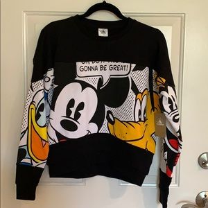 New Disney Mickey Mouse Donald Pluto Sweater XS